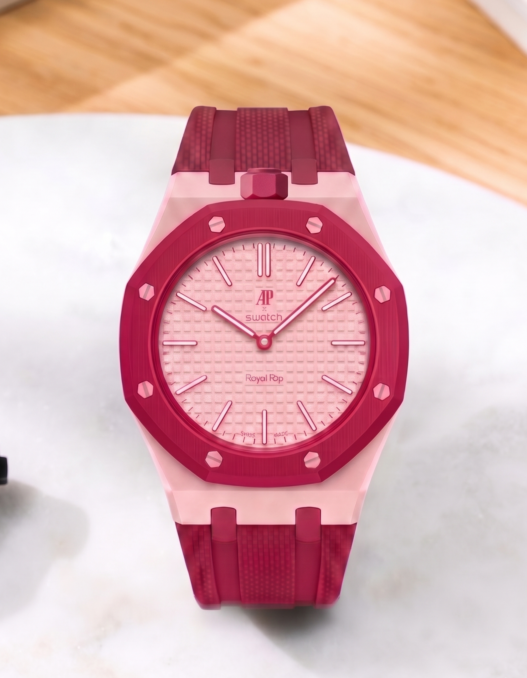 Rubber Strap For AP x Swatch Royal Pop Otto Rosso