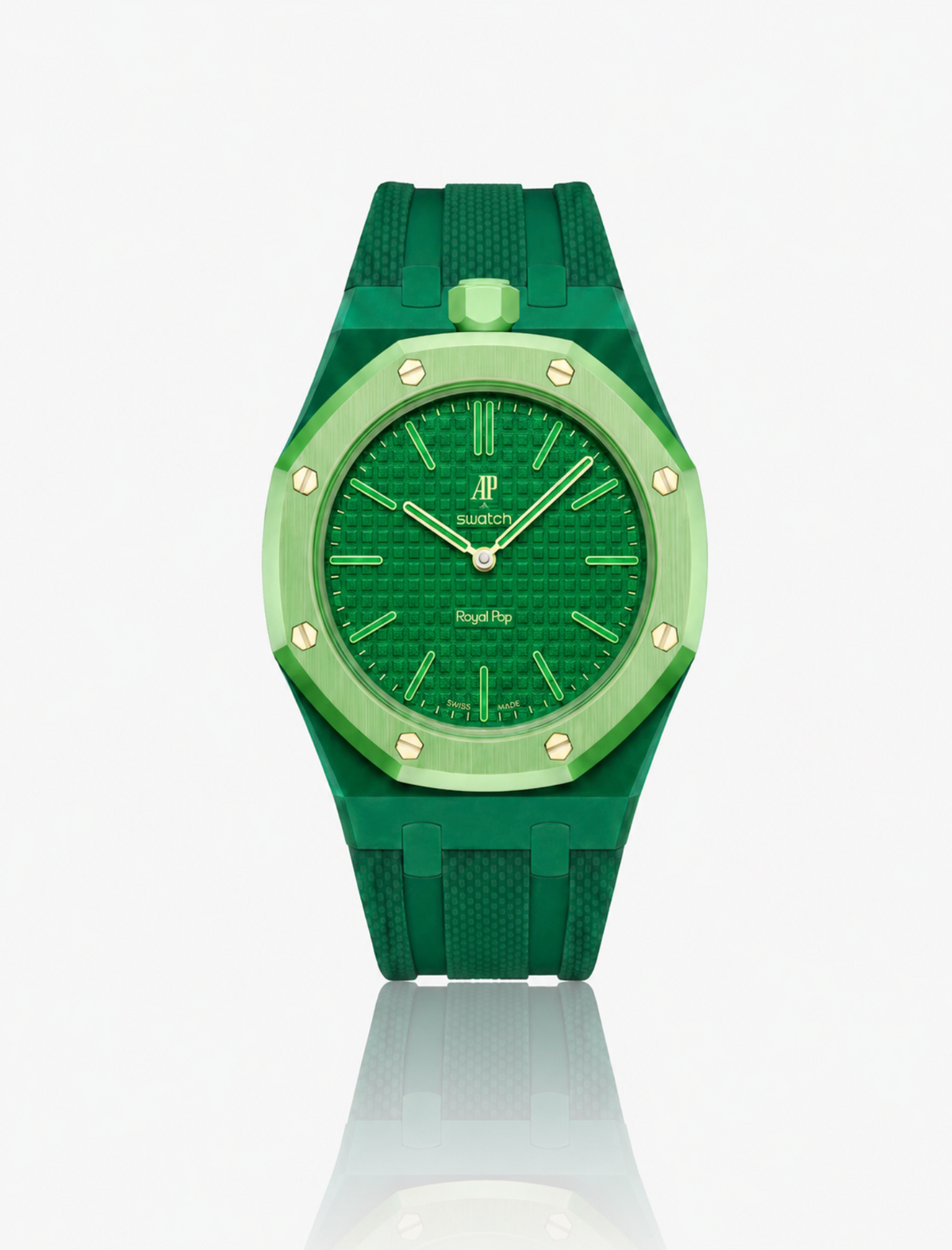 Rubber Strap For AP x Swatch Royal Pop Green Eight