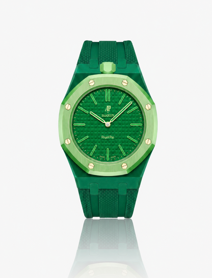 Rubber Strap For AP x Swatch Royal Pop Green Eight