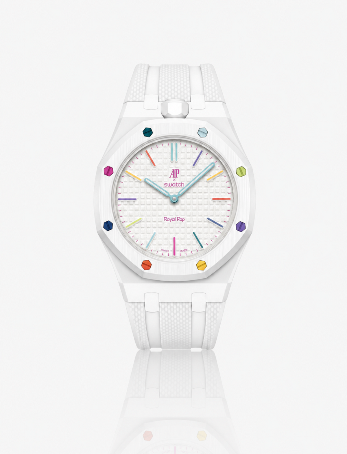 Rubber Strap For AP x Swatch Royal Pop Huit Blanc