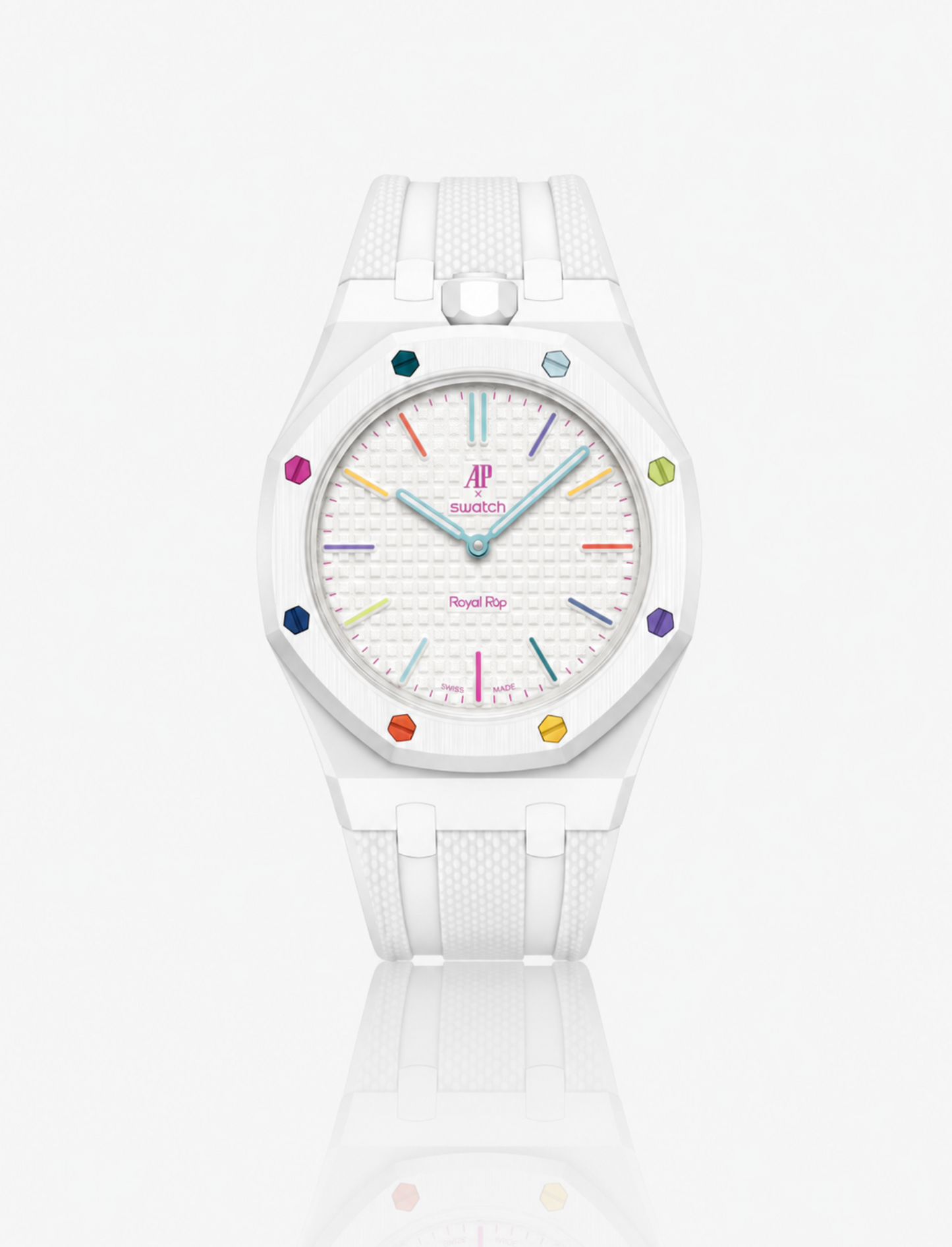 Rubber Strap For AP x Swatch Royal Pop Huit Blanc