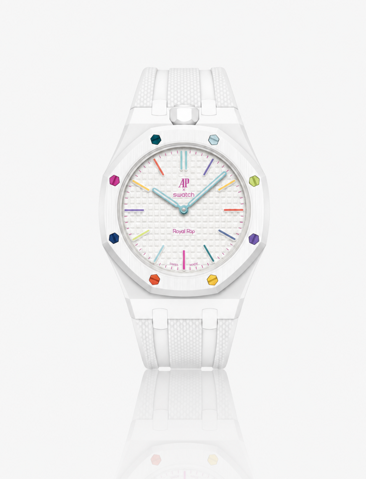 Rubber Strap For AP x Swatch Royal Pop Huit Blanc