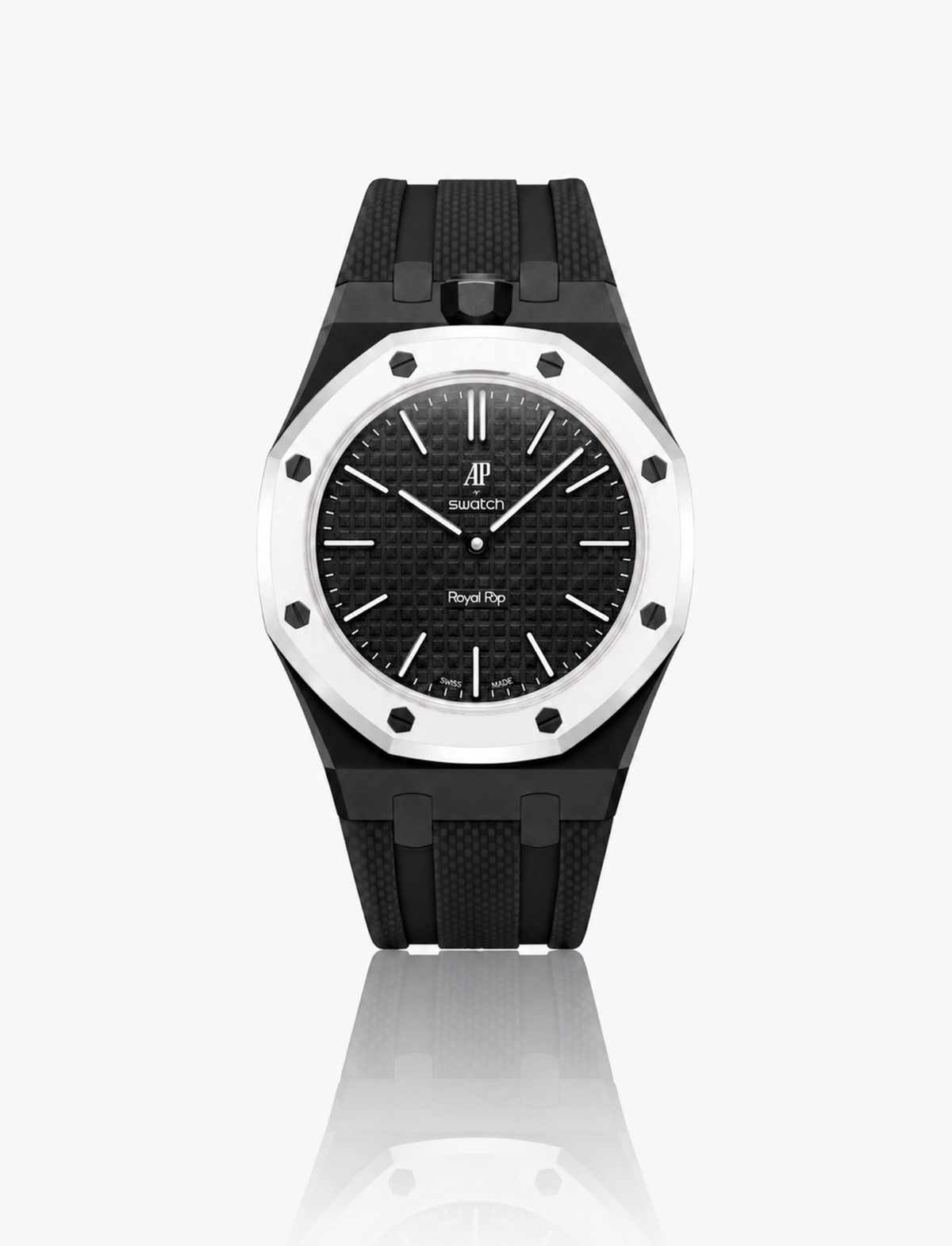 Rubber Strap For AP x Swatch Royal Pop Ocho Negro