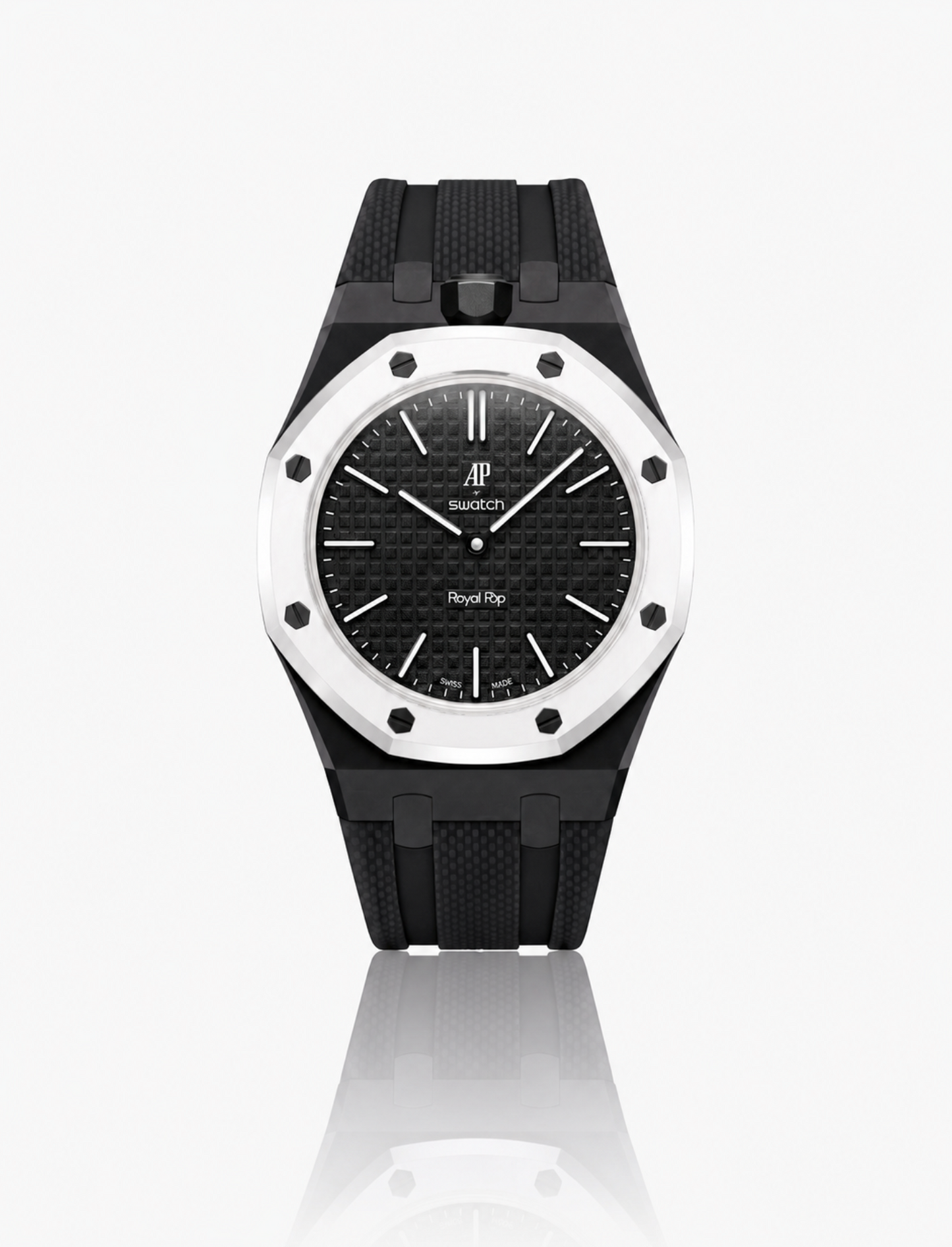 Rubber Strap For AP x Swatch Royal Pop Ocho Negro