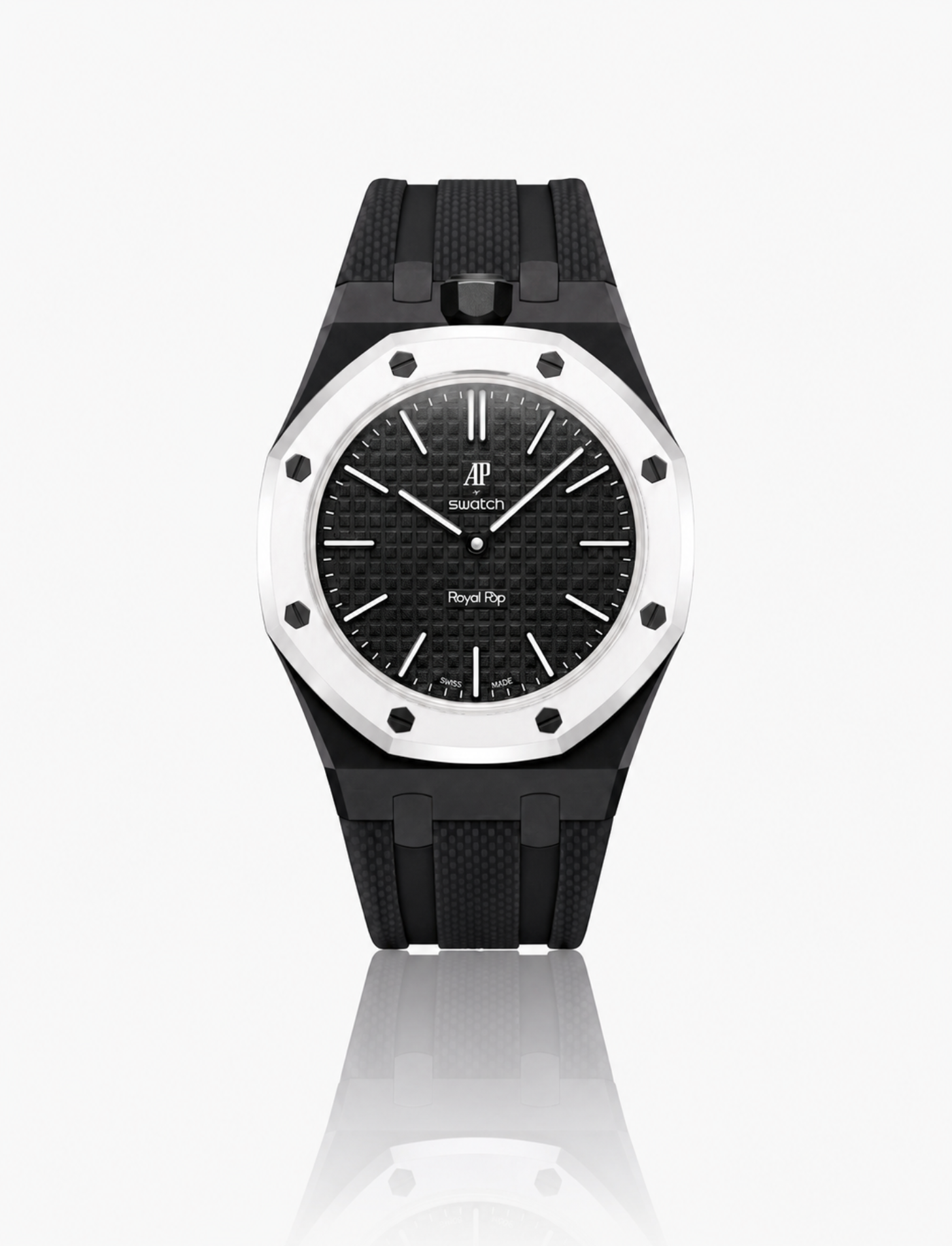 Rubber Strap For AP x Swatch Royal Pop Ocho Negro