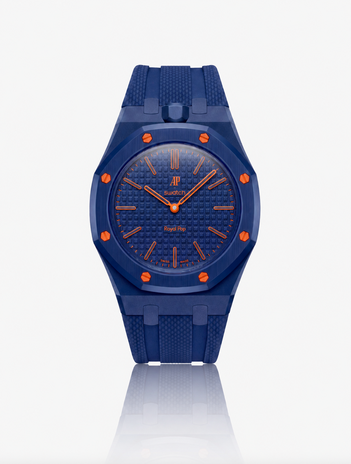 Rubber Strap For AP x Swatch Royal Pop Orenji Hachi