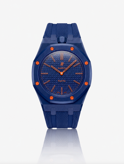 Rubber Strap For AP x Swatch Royal Pop Orenji Hachi