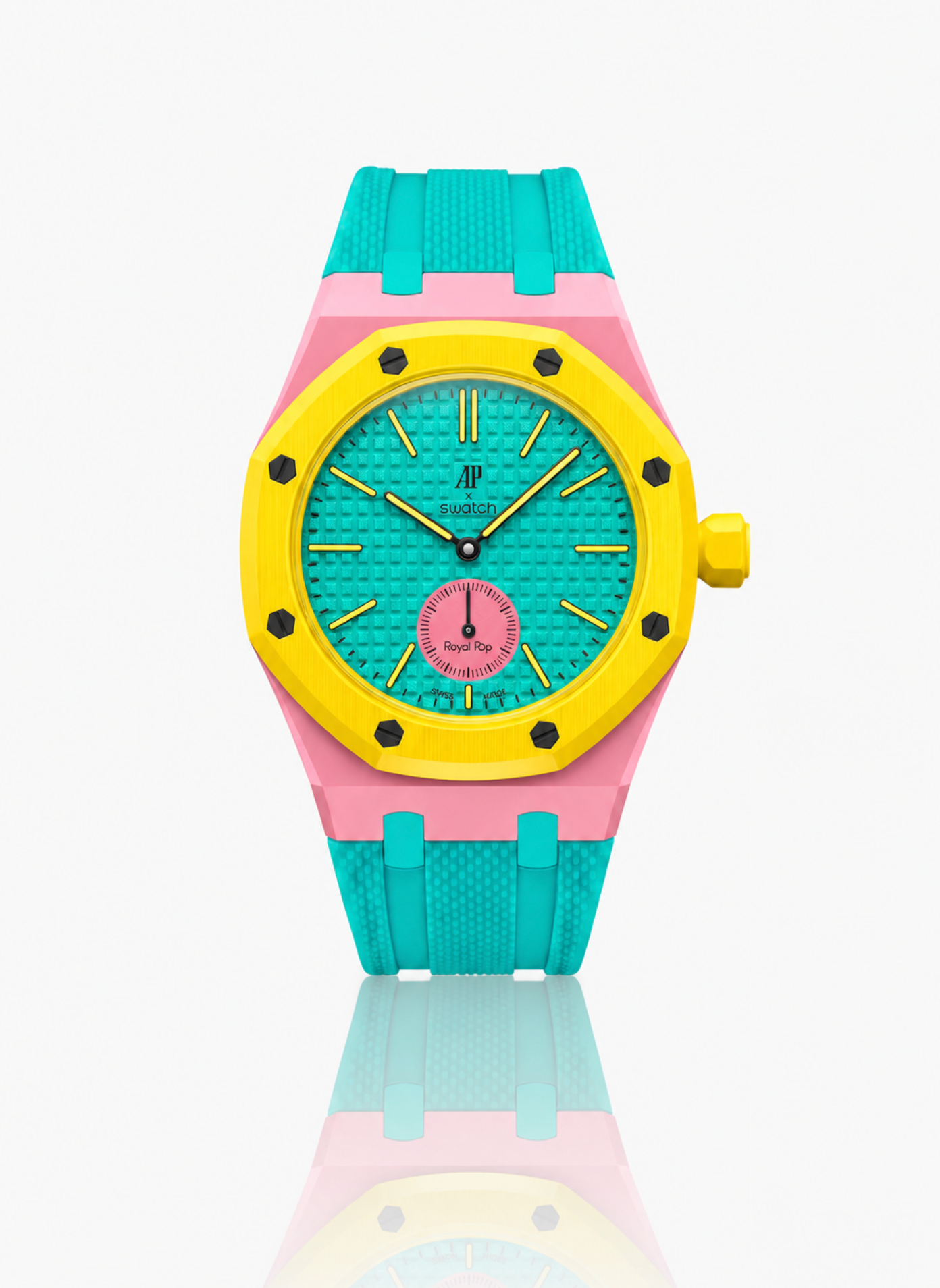 Rubber Strap For AP x Swatch Royal Pop Otg Roz