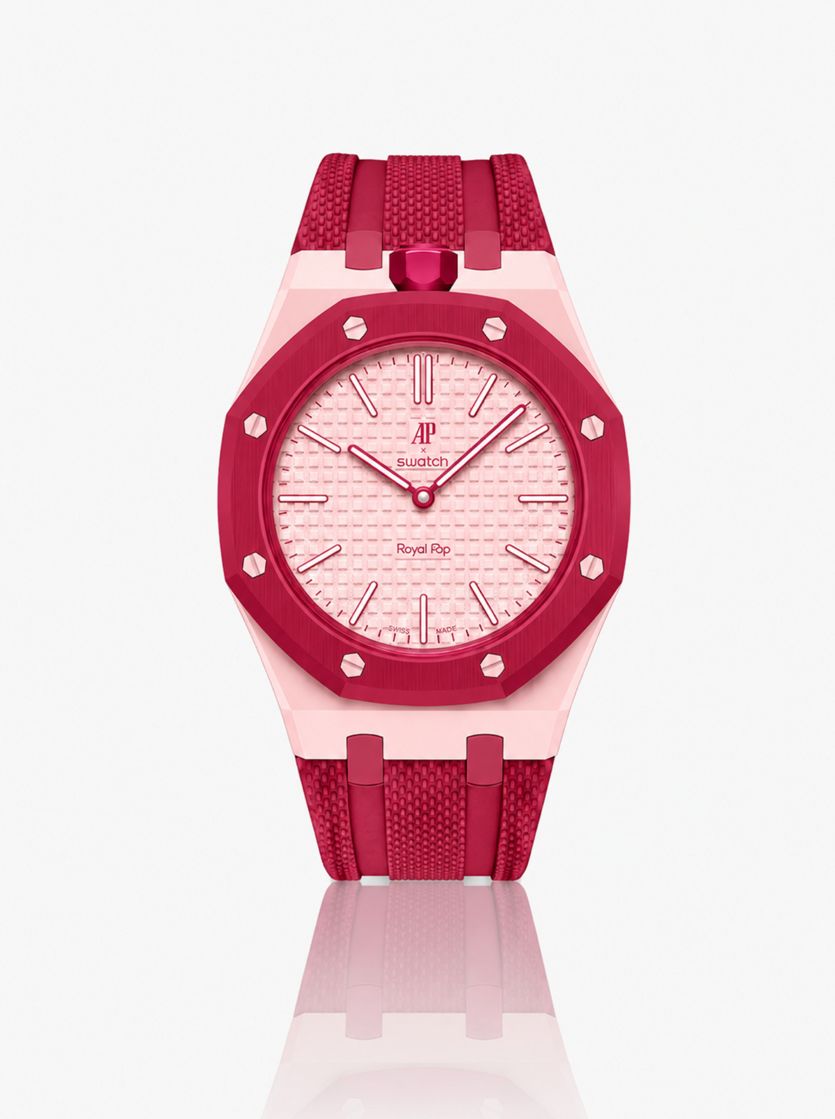 Rubber Strap For AP x Swatch Royal Pop Otto Rosso