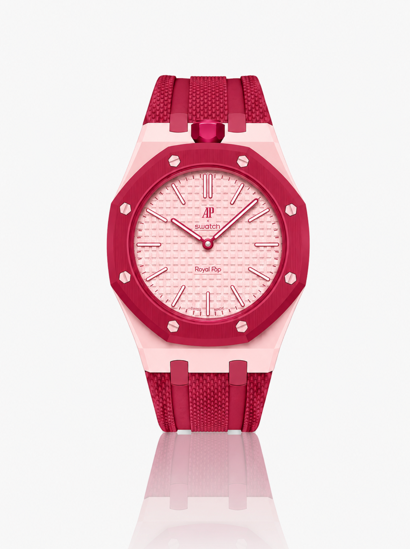 Rubber Strap For AP x Swatch Royal Pop Otto Rosso