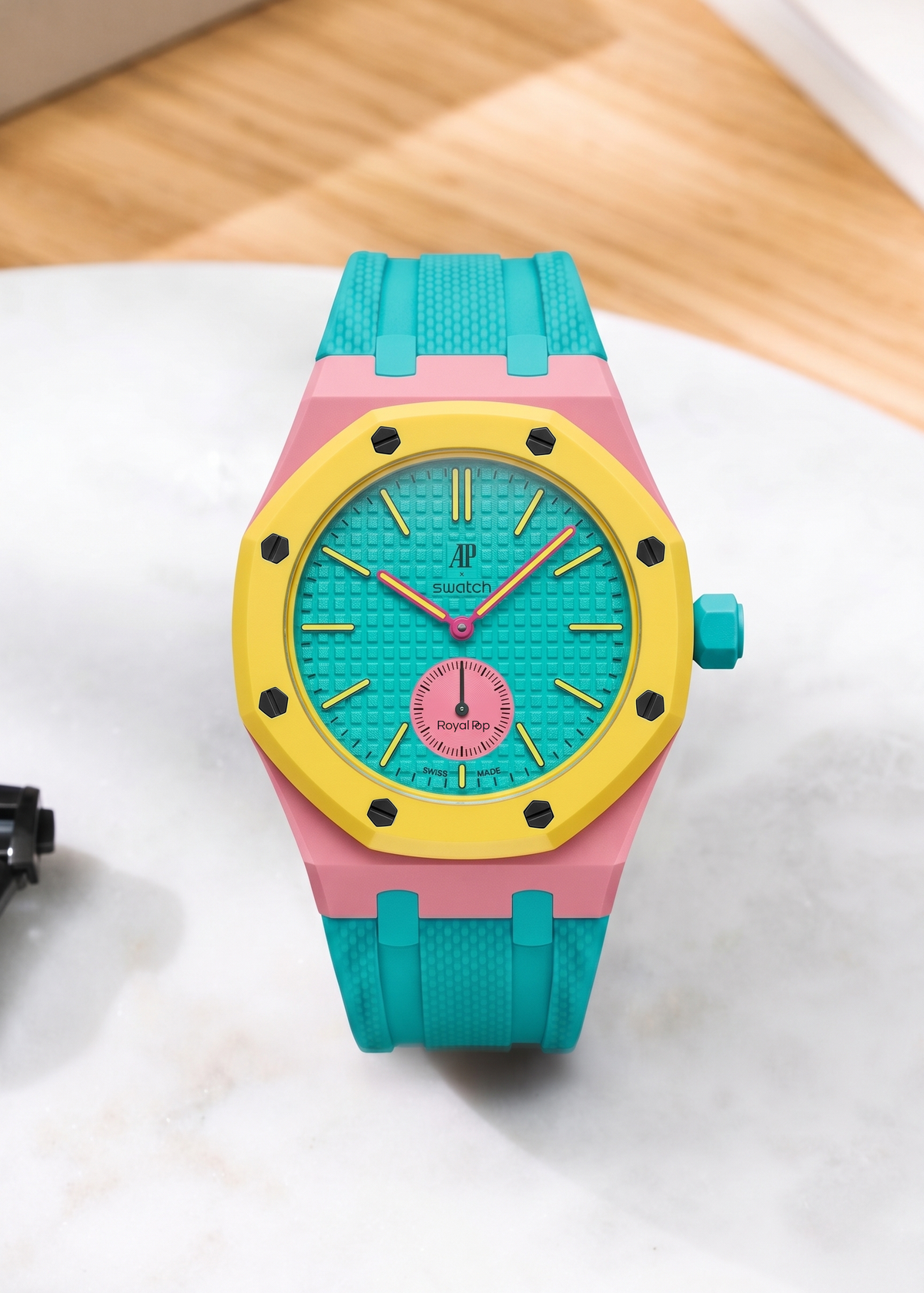 Rubber Strap For AP x Swatch Royal Pop Otg Roz
