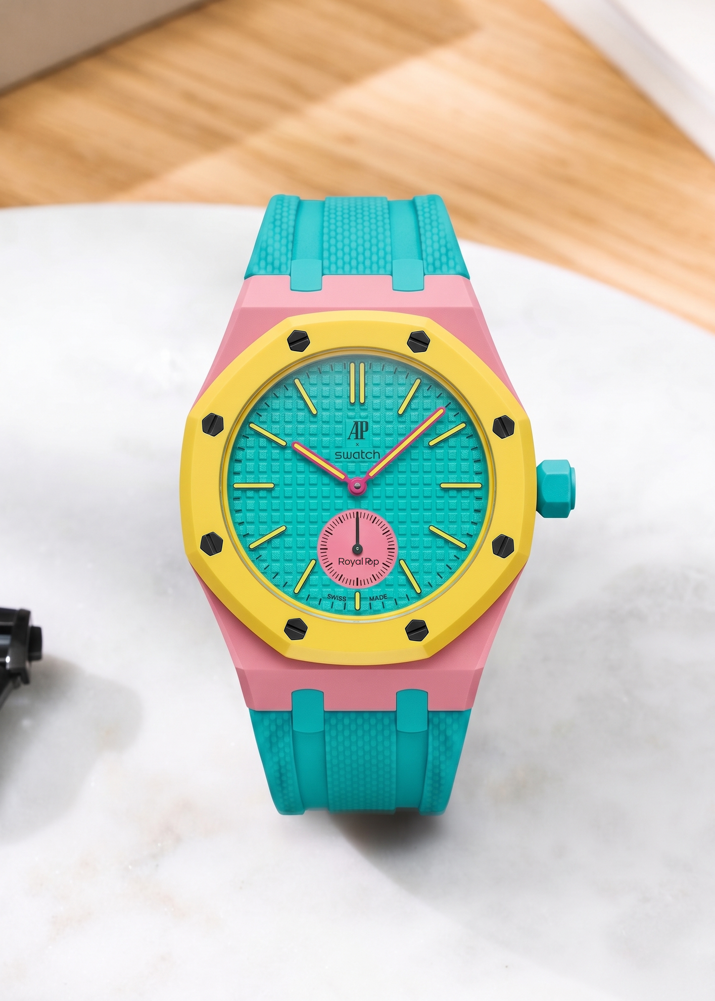 Rubber Strap For AP x Swatch Royal Pop Otg Roz
